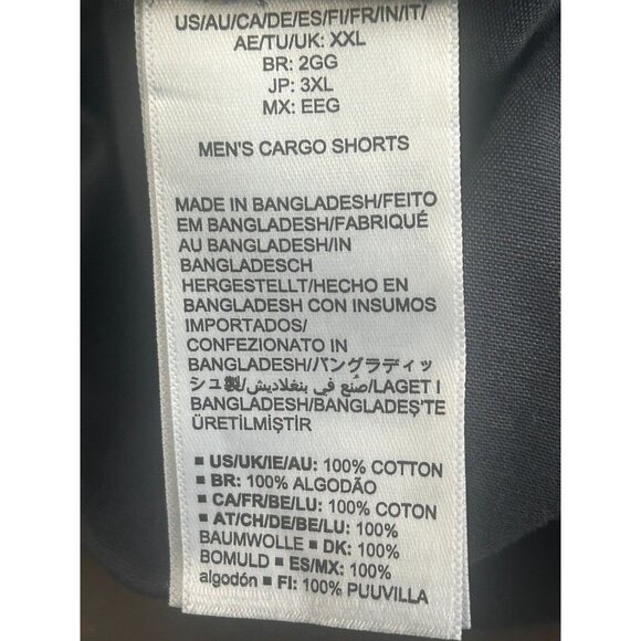 Amazon Essentials Men's Elastic Waist Cargo Shorts 100% Cotton Navy- XXL - Picture 9 of 9